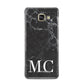 Personalised Monogram Black Marble Samsung Galaxy A3 2016 Case on gold phone