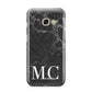 Personalised Monogram Black Marble Samsung Galaxy A3 2017 Case on gold phone