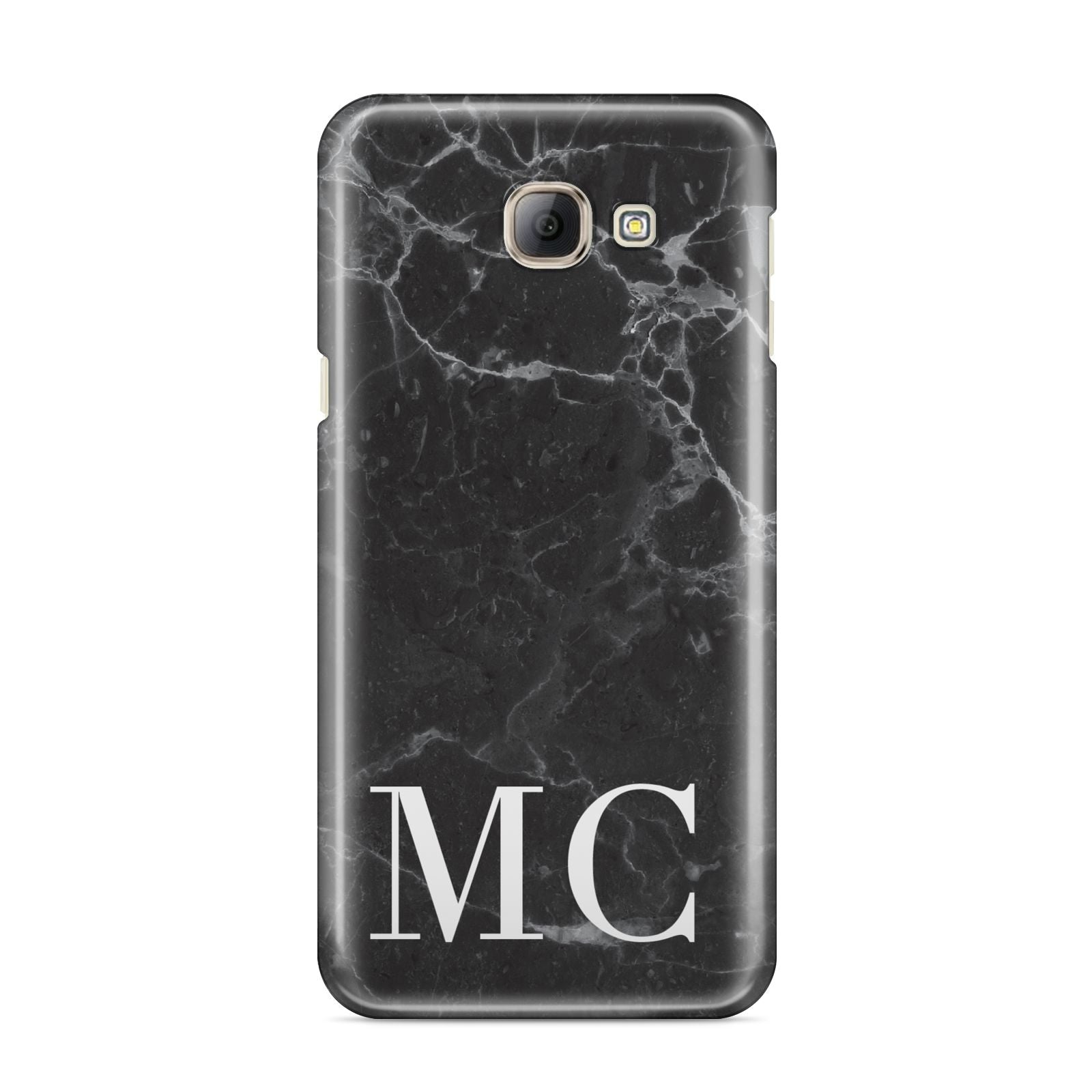 Personalised Monogram Black Marble Samsung Galaxy A8 2016 Case