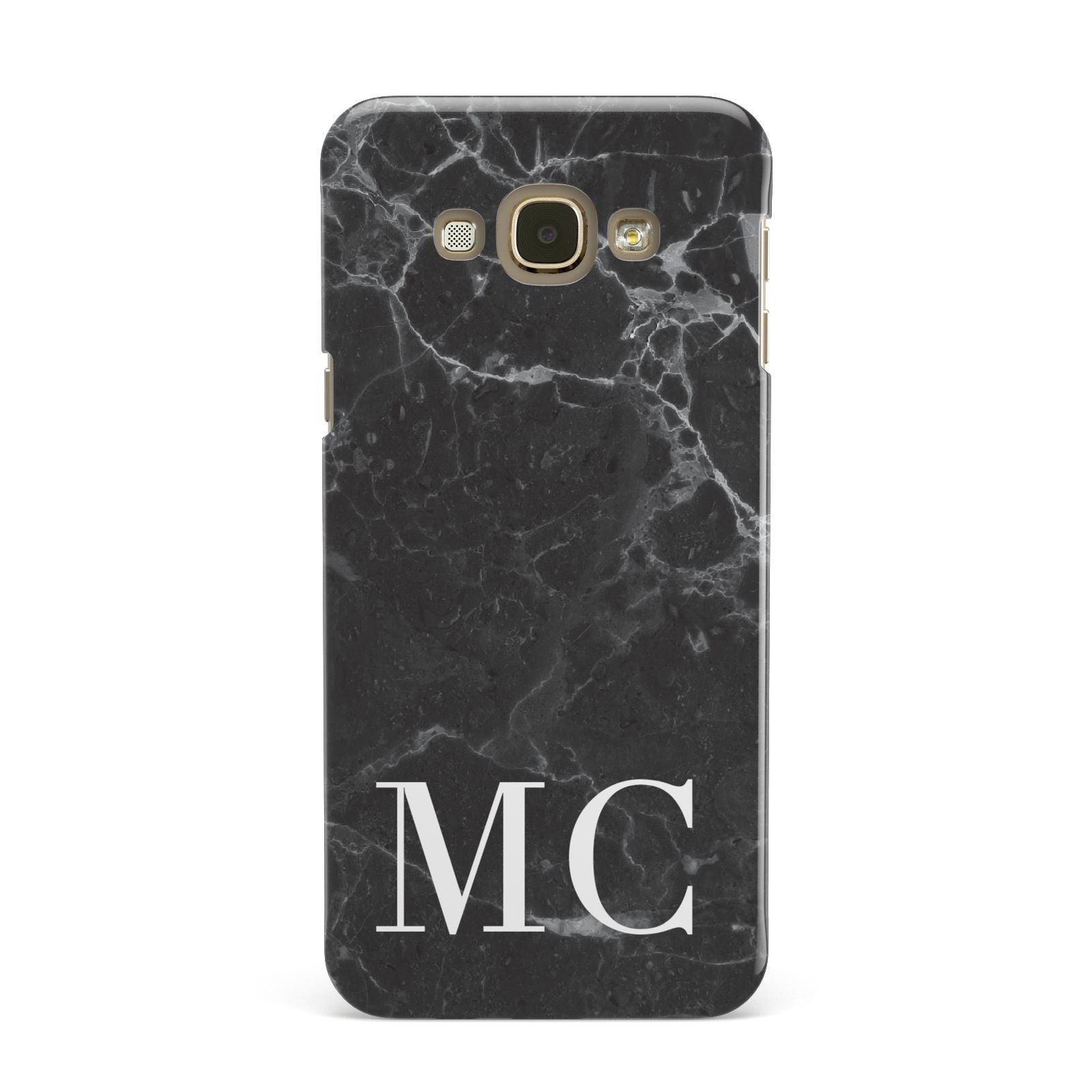 Personalised Monogram Black Marble Samsung Galaxy A8 Case