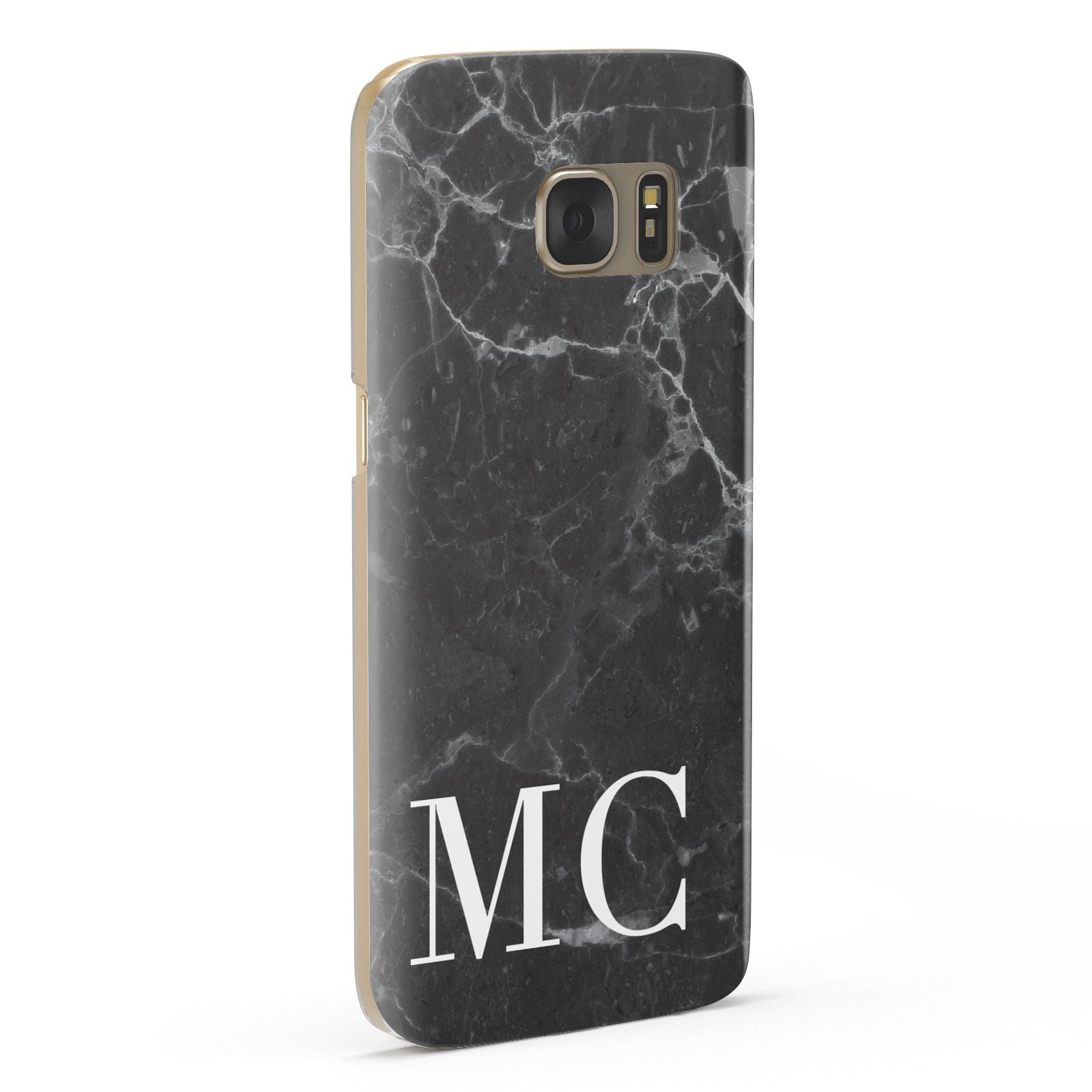 Personalised Monogram Black Marble Samsung Galaxy Case Fourty Five Degrees