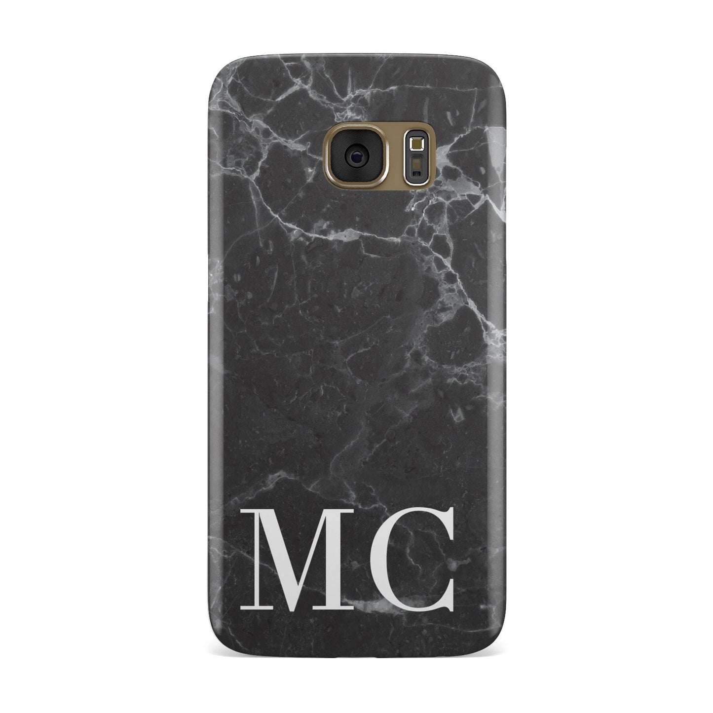 Personalised Monogram Black Marble Samsung Galaxy Case