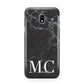 Personalised Monogram Black Marble Samsung Galaxy J3 2017 Case
