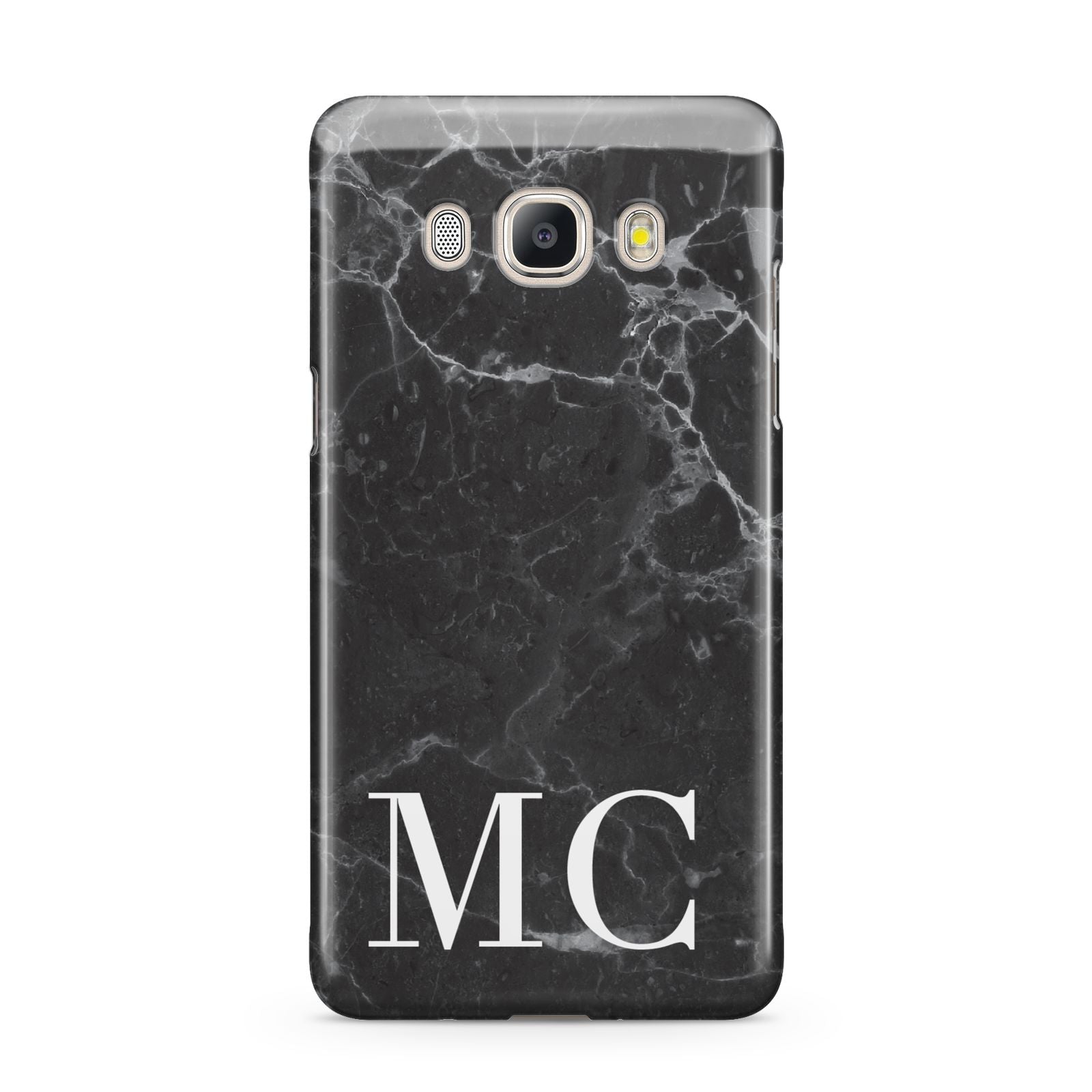 Personalised Monogram Black Marble Samsung Galaxy J5 2016 Case
