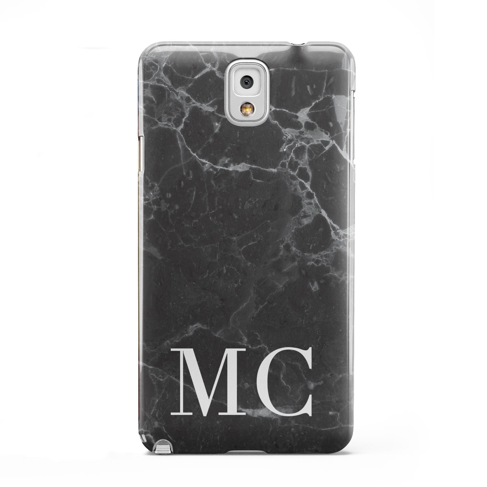 Personalised Monogram Black Marble Samsung Galaxy Note 3 Case