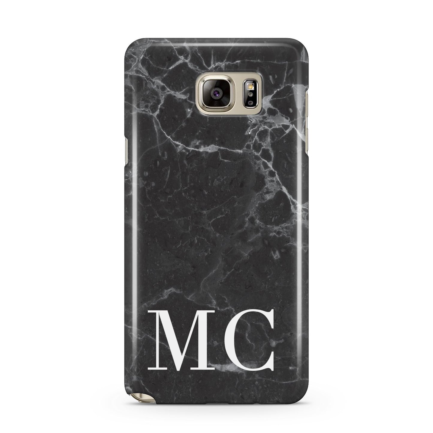 Personalised Monogram Black Marble Samsung Galaxy Note 5 Case