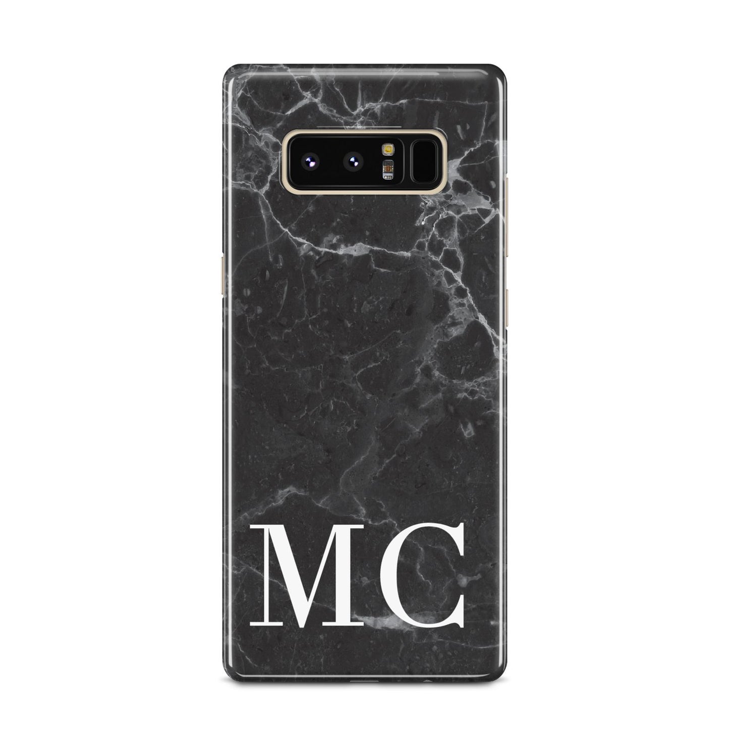 Personalised Monogram Black Marble Samsung Galaxy Note 8 Case