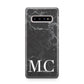 Personalised Monogram Black Marble Samsung Galaxy S10 Plus Case
