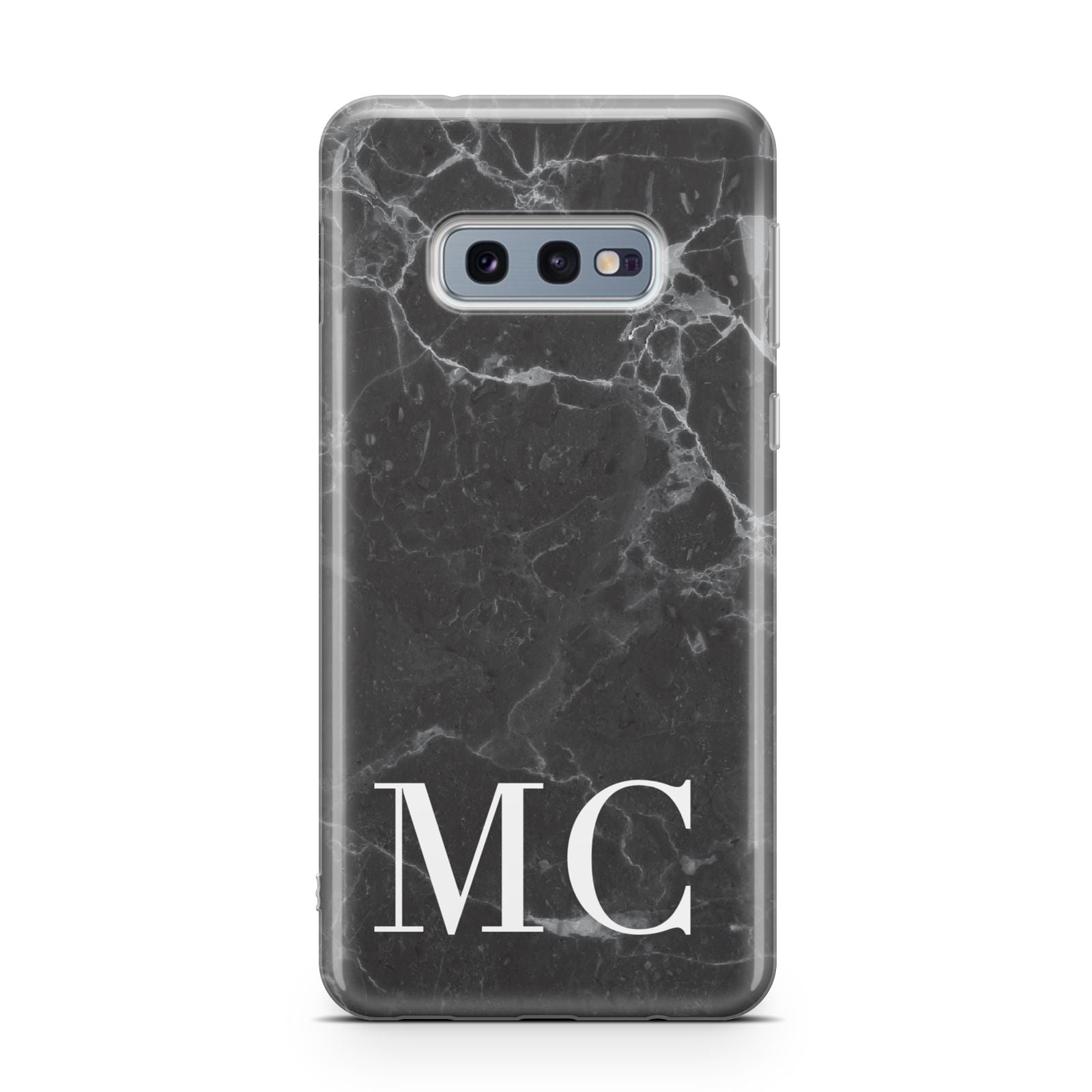 Personalised Monogram Black Marble Samsung Galaxy S10E Case