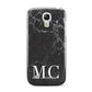 Personalised Monogram Black Marble Samsung Galaxy S4 Mini Case