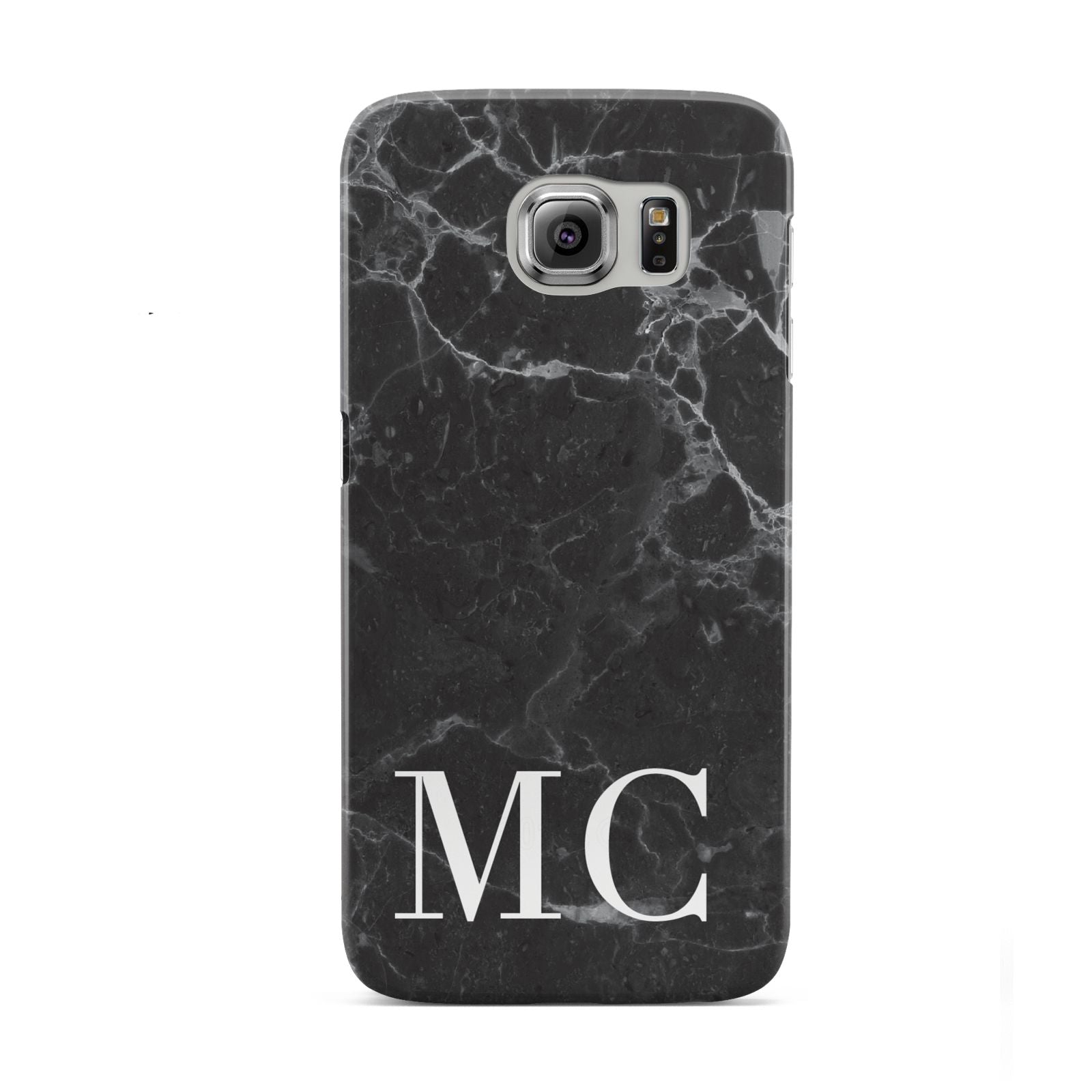 Personalised Monogram Black Marble Samsung Galaxy S6 Case