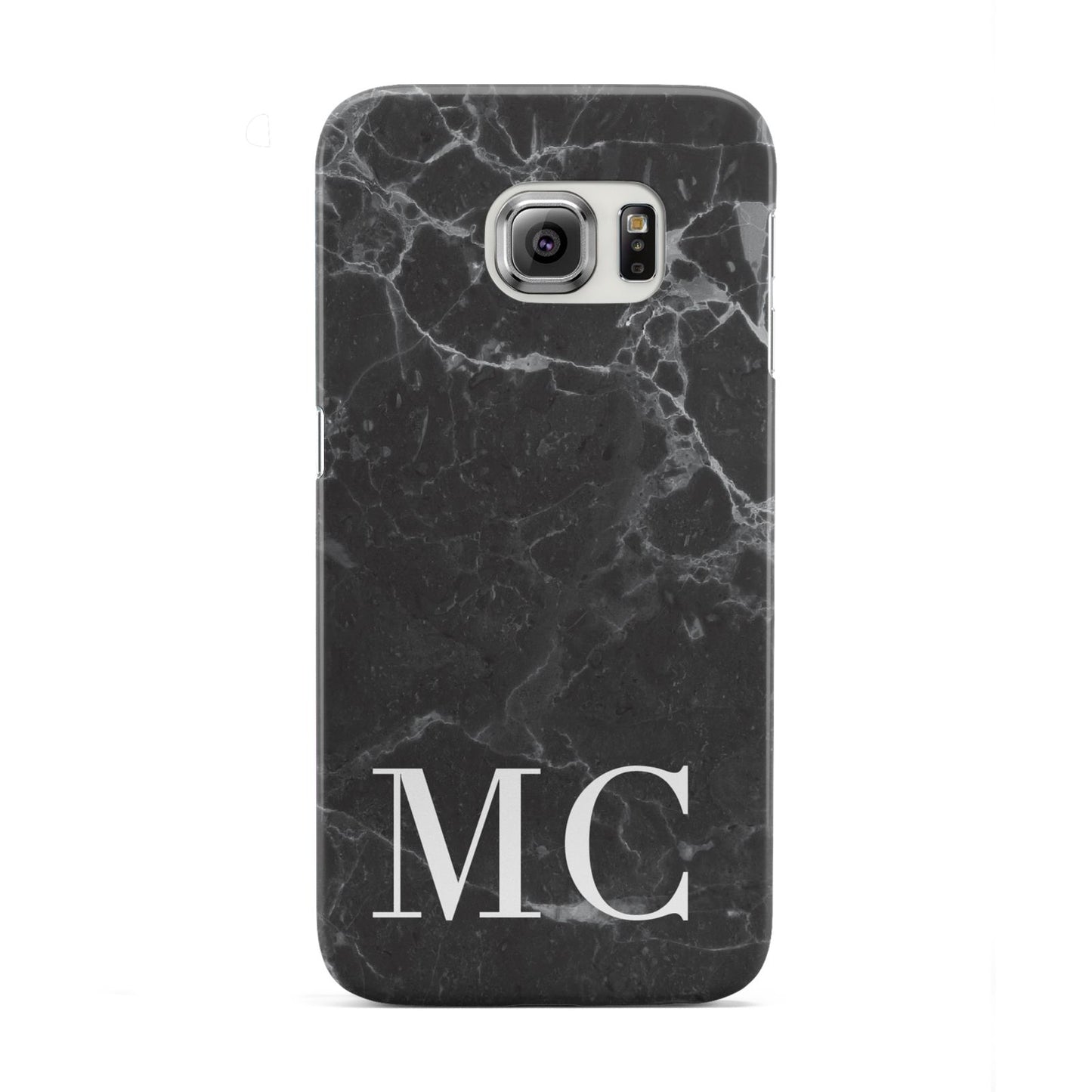 Personalised Monogram Black Marble Samsung Galaxy S6 Edge Case