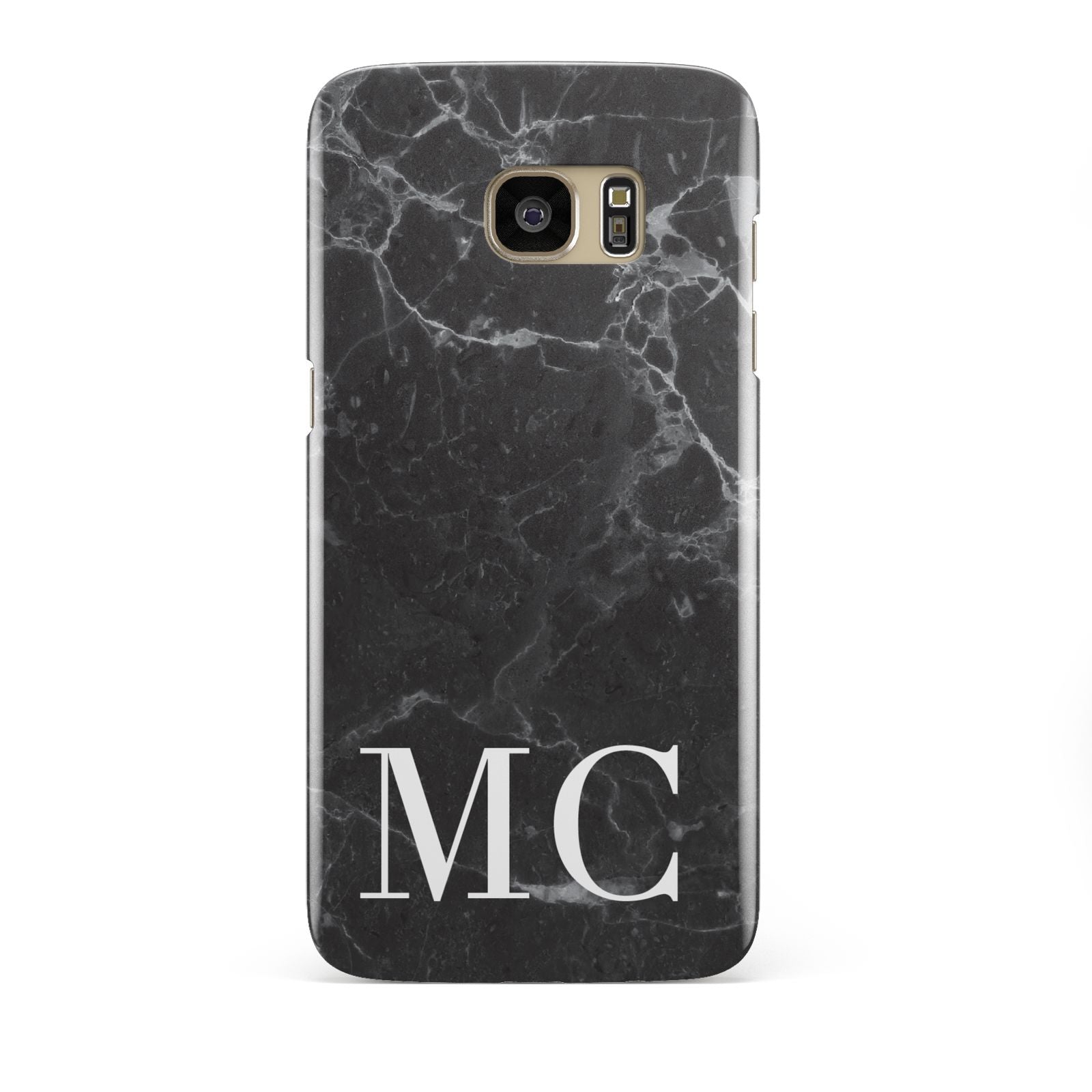 Personalised Monogram Black Marble Samsung Galaxy S7 Edge Case