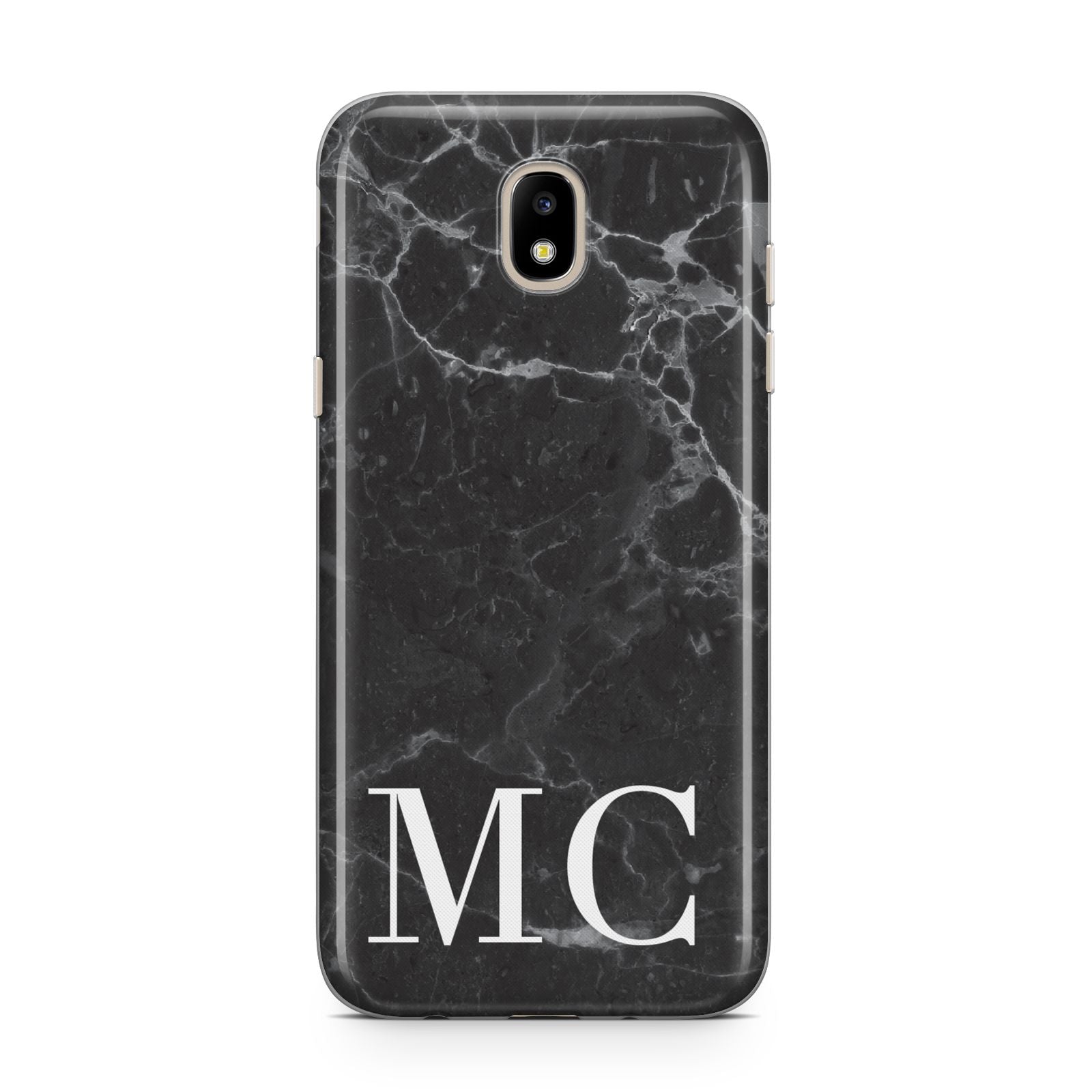Personalised Monogram Black Marble Samsung J5 2017 Case