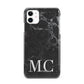 Personalised Monogram Black Marble iPhone 11 3D Snap Case