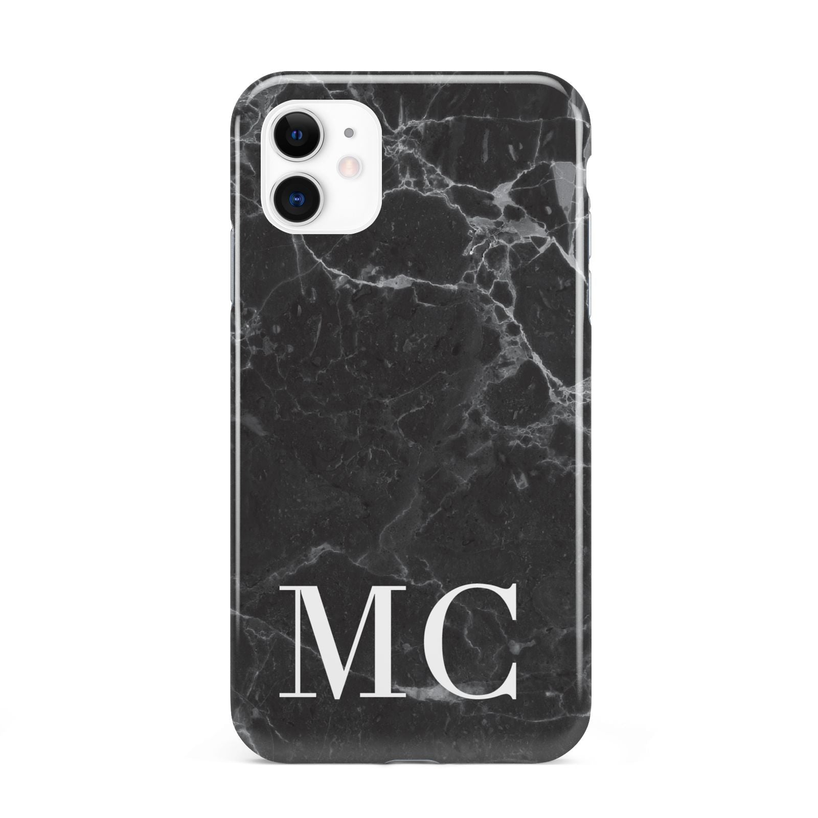 Personalised Monogram Black Marble iPhone 11 3D Tough Case