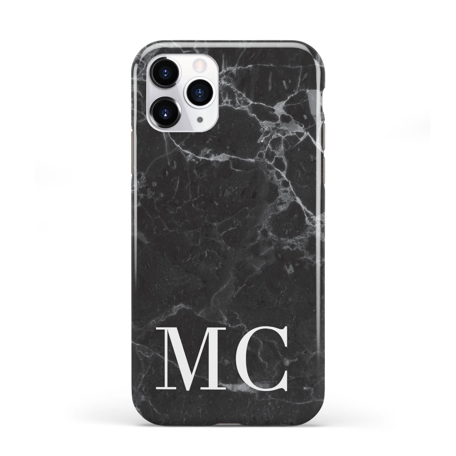 Personalised Monogram Black Marble iPhone 11 Pro 3D Tough Case