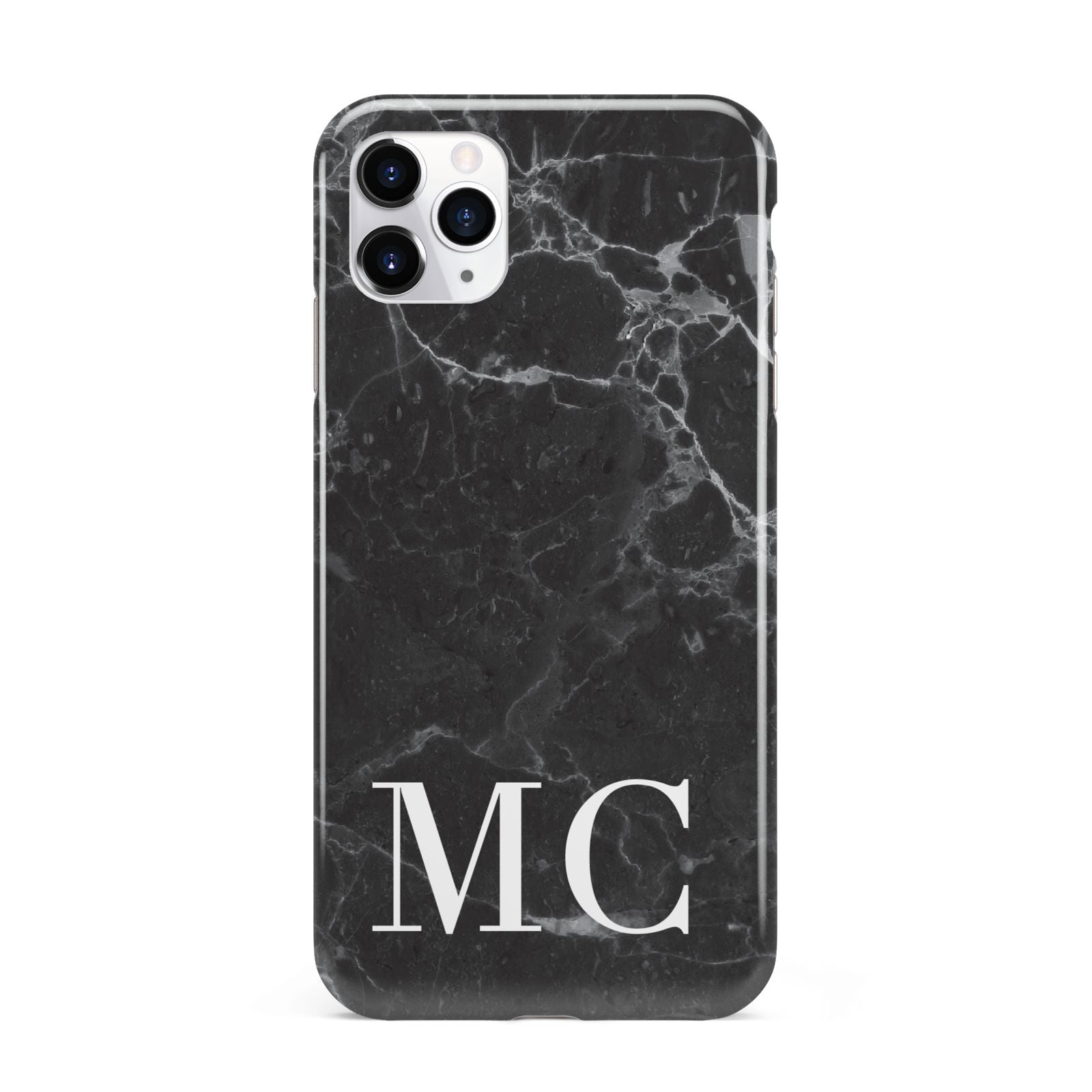 Personalised Monogram Black Marble iPhone 11 Pro Max 3D Tough Case