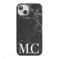 Personalised Monogram Black Marble iPhone 13 Full Wrap 3D Snap Case