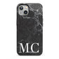 Personalised Monogram Black Marble iPhone 13 Full Wrap 3D Tough Case