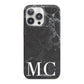 Personalised Monogram Black Marble iPhone 13 Pro Full Wrap 3D Snap Case