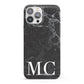 Personalised Monogram Black Marble iPhone 13 Pro Max Full Wrap 3D Snap Case