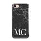 Personalised Monogram Black Marble iPhone 8 3D Tough Case on Gold Phone