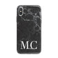 Personalised Monogram Black Marble iPhone X Bumper Case on Silver iPhone Alternative Image 1