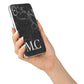 Personalised Monogram Black Marble iPhone X Bumper Case on Silver iPhone Alternative Image 2