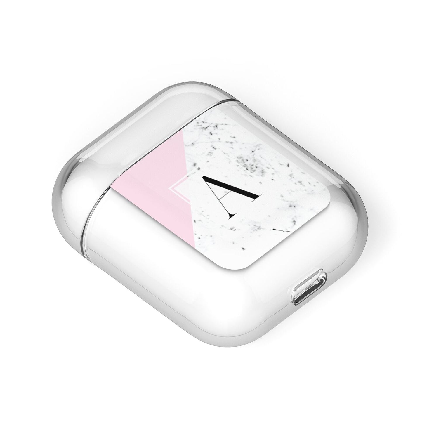 Personalised Monogram Initial Letter Marble AirPods Case Laid Flat