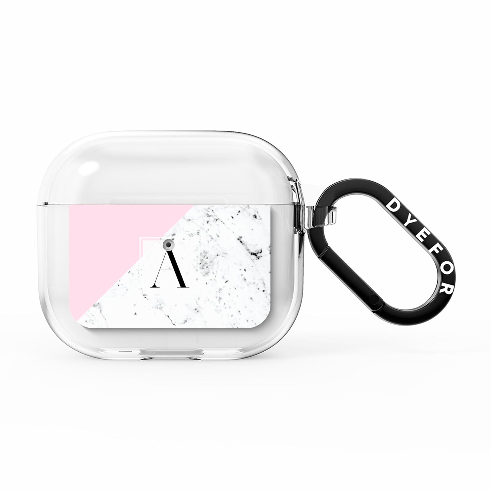 Personalised Monogram Initial Letter Marble AirPods Clear Case 3rd Gen