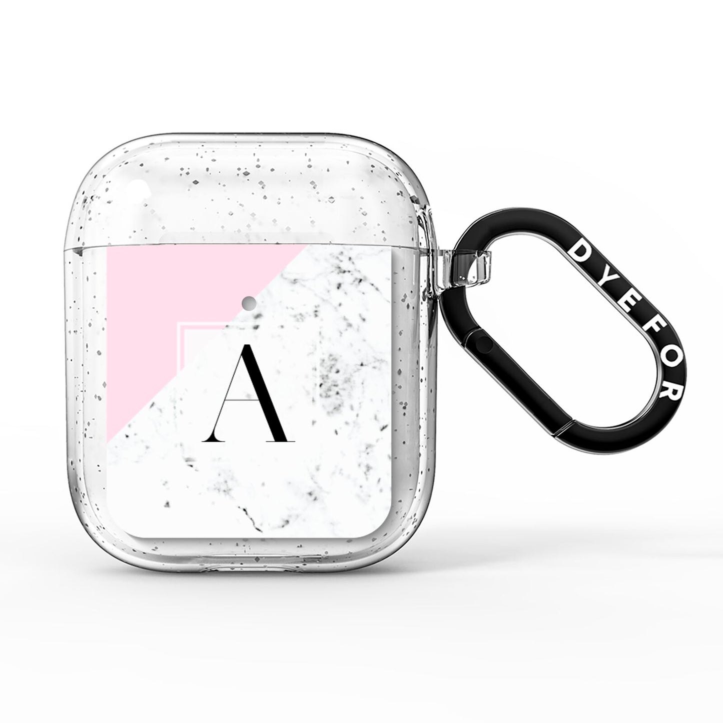Personalised Monogram Initial Letter Marble AirPods Glitter Case