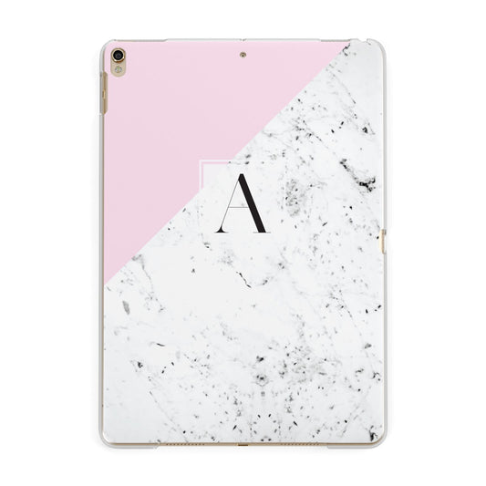 Personalised Monogram Initial Letter Marble Apple iPad Gold Case