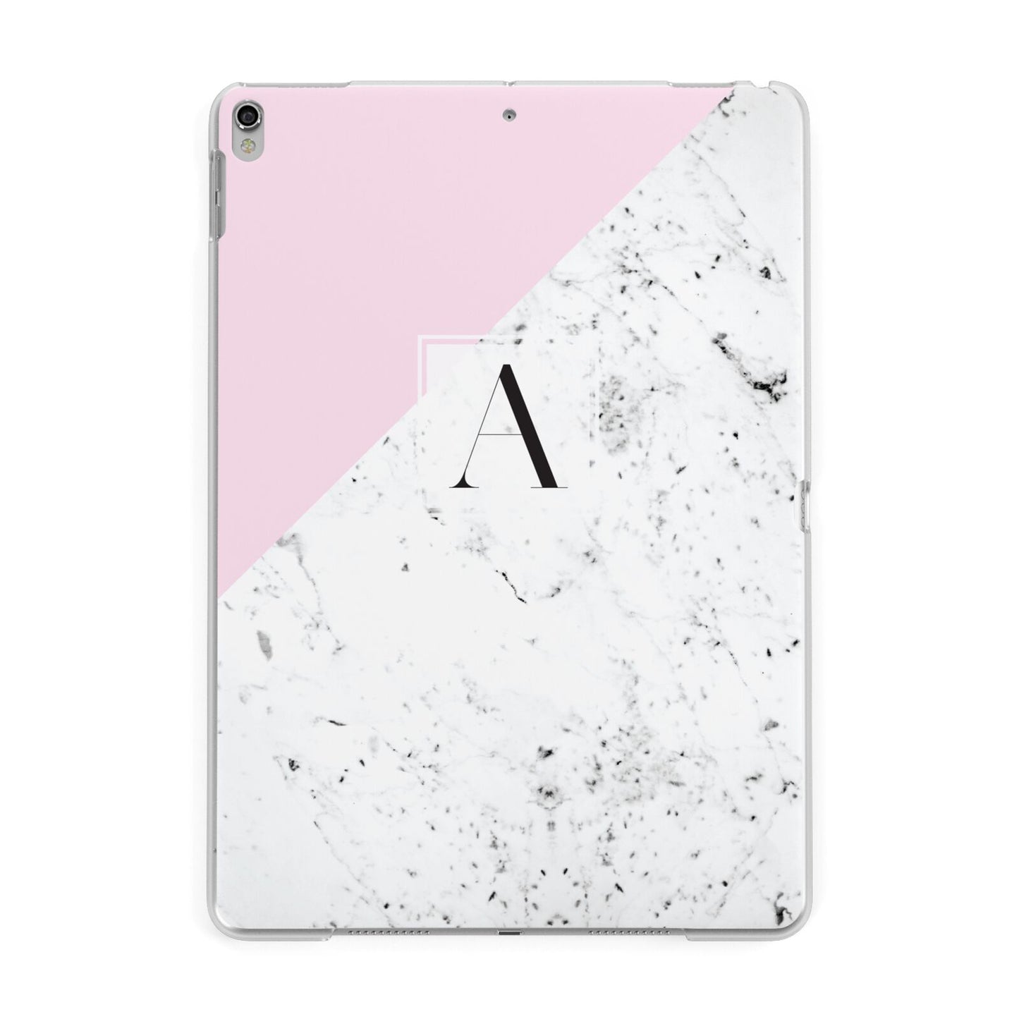 Personalised Monogram Initial Letter Marble Apple iPad Silver Case