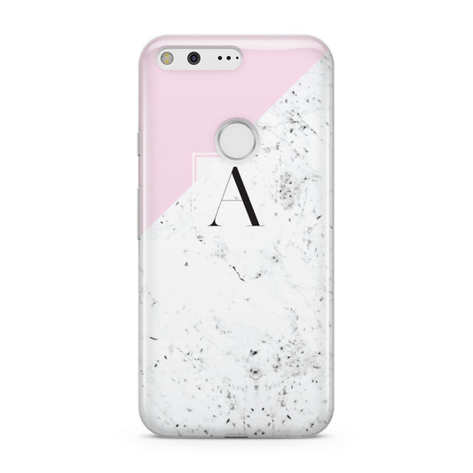 Personalised Monogram Initial Letter Marble Google Pixel Case
