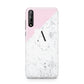 Personalised Monogram Initial Letter Marble Huawei Enjoy 10s Phone Case