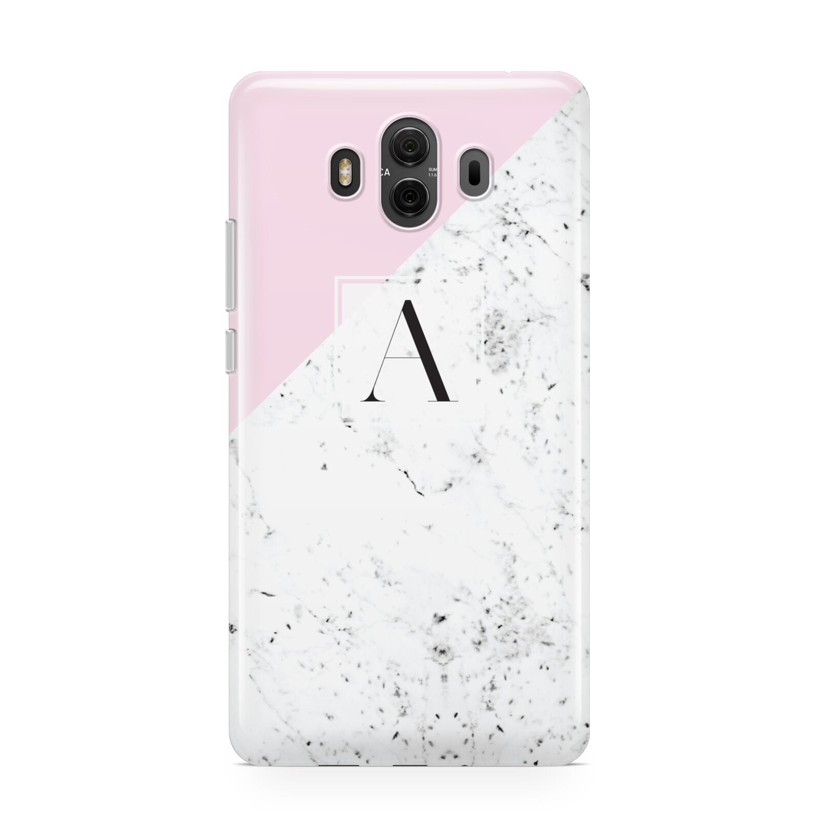 Personalised Monogram Initial Letter Marble Huawei Mate 10 Protective Phone Case