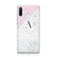 Personalised Monogram Initial Letter Marble Huawei P30 Lite Phone Case