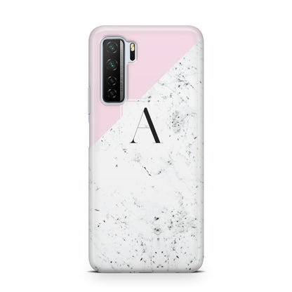 Personalised Monogram Initial Letter Marble Huawei P40 Lite 5G Phone Case