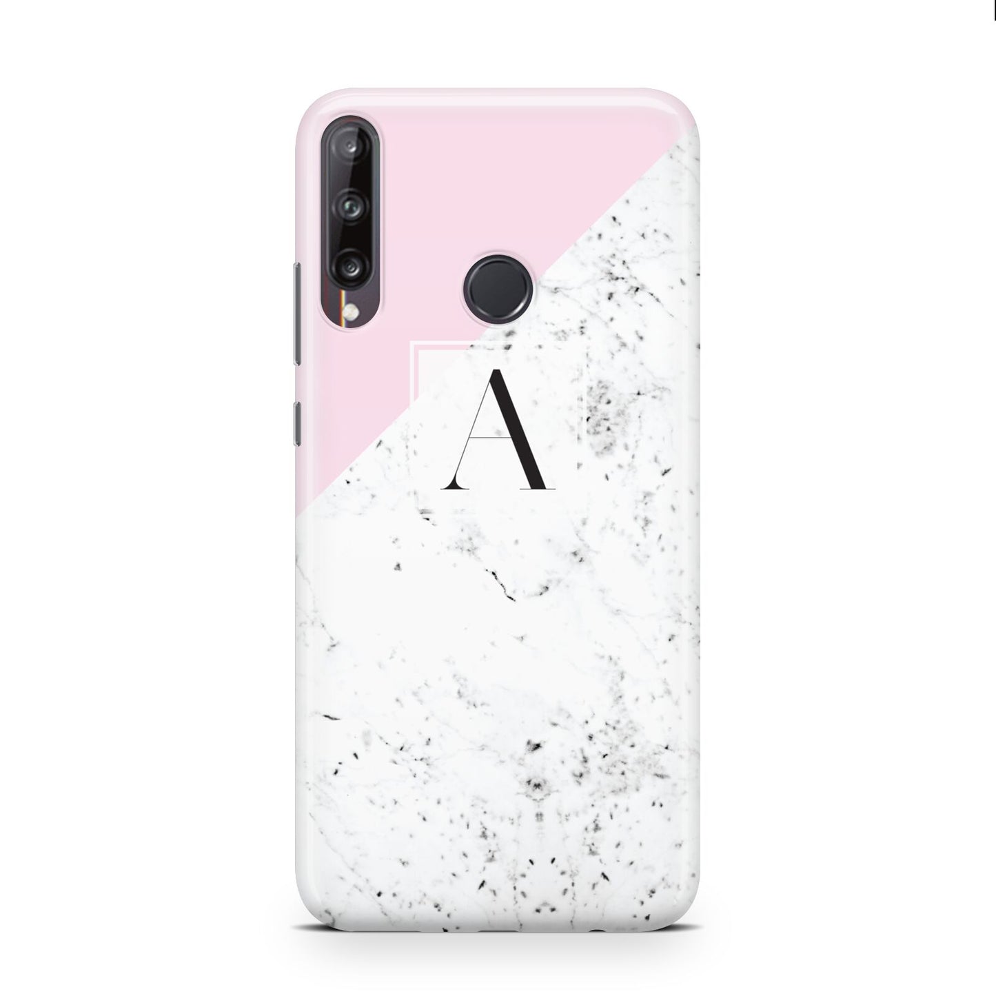 Personalised Monogram Initial Letter Marble Huawei P40 Lite E Phone Case