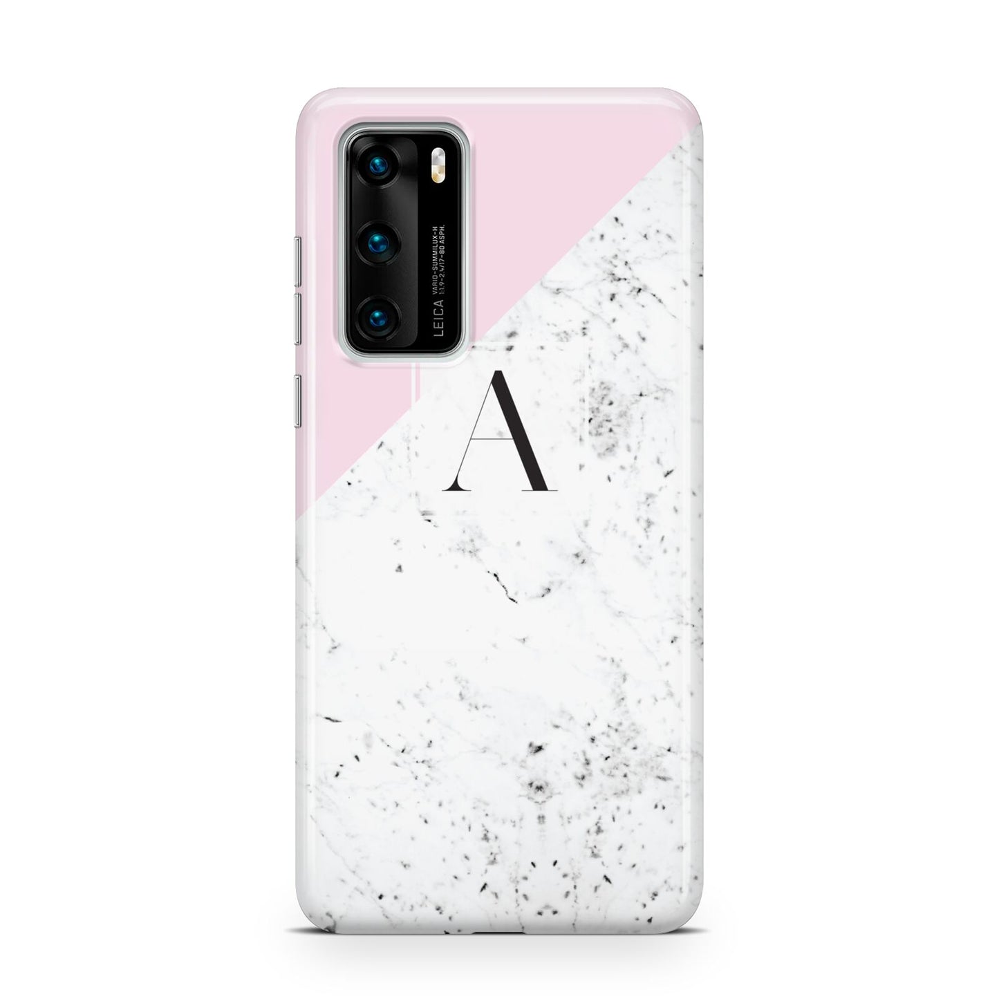 Personalised Monogram Initial Letter Marble Huawei P40 Phone Case