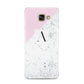 Personalised Monogram Initial Letter Marble Samsung Galaxy A3 2016 Case on gold phone