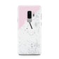 Personalised Monogram Initial Letter Marble Samsung Galaxy S9 Plus Case on Silver phone