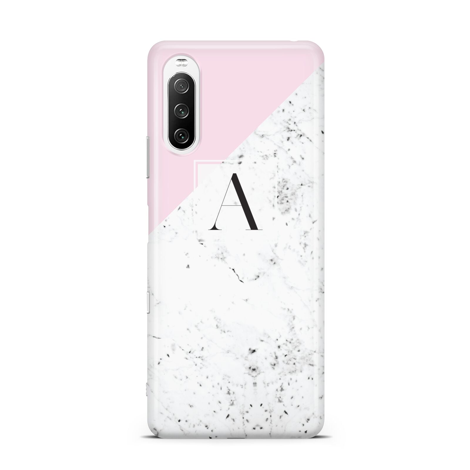 Personalised Monogram Initial Letter Marble Sony Xperia 10 III Case
