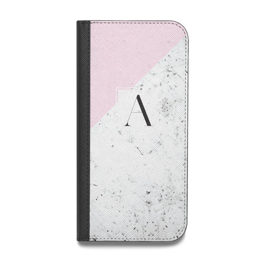 Personalised Monogram Initial Letter Marble Vegan Leather Flip Samsung Case