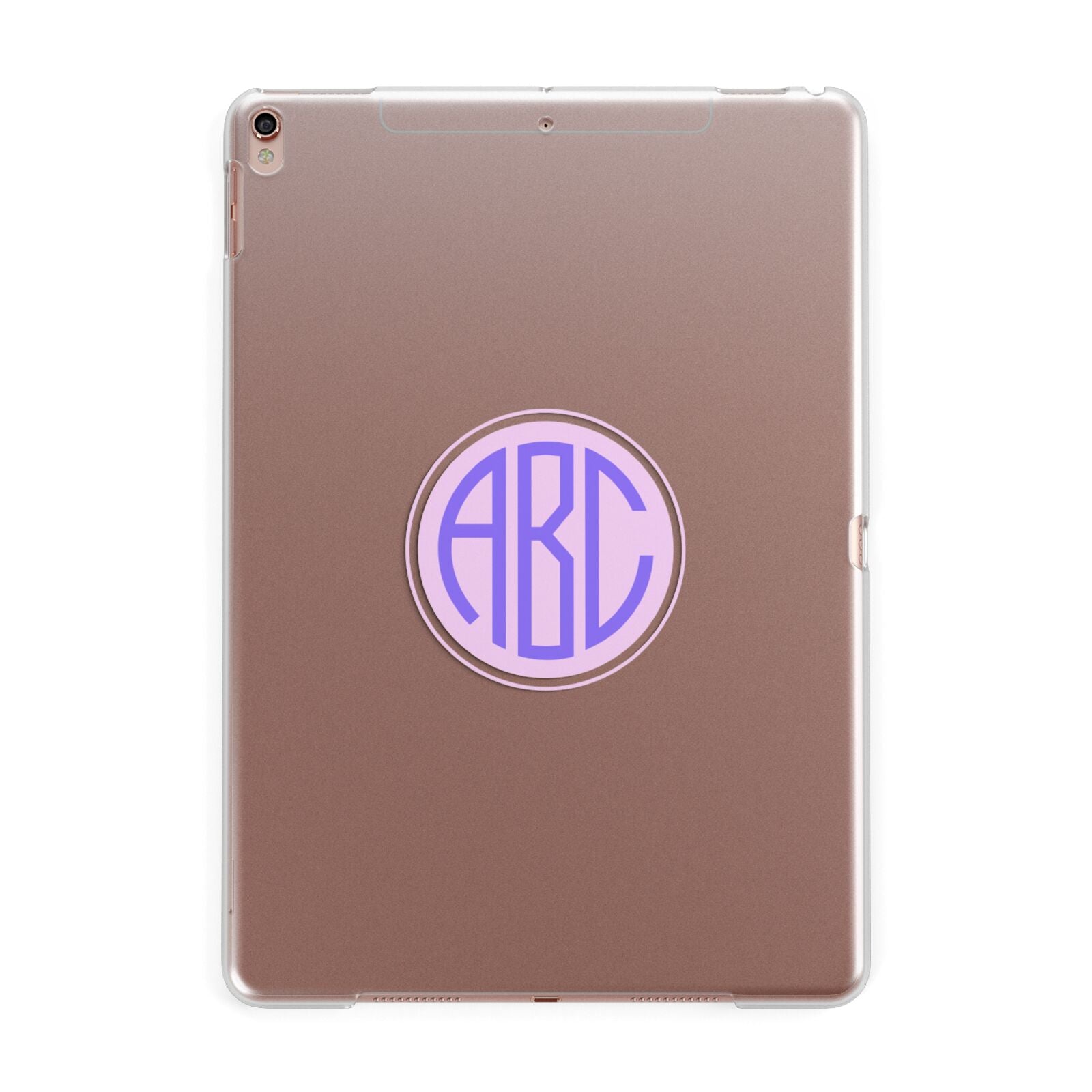 Personalised Monogram Initials Custom Clear Apple iPad Rose Gold Case