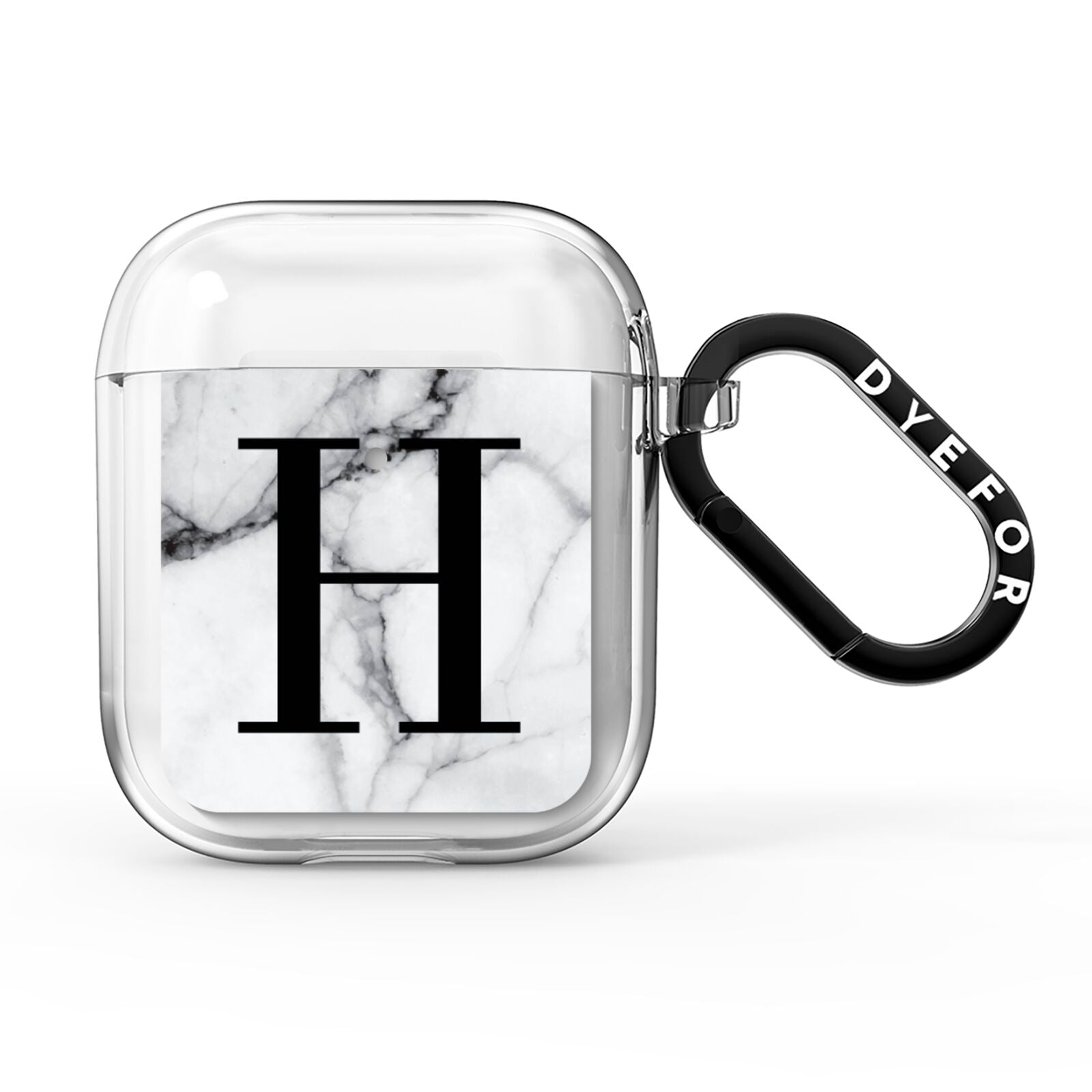 Personalised Monogram Marble Initial AirPods Clear Case