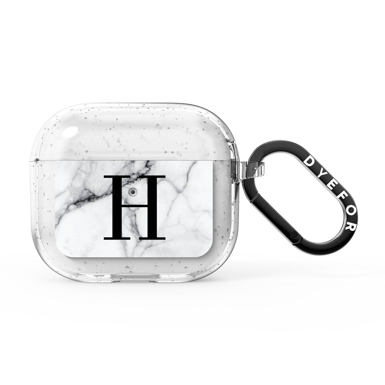 Personalised Monogram Marble Initial AirPods Glitter Case 3rd Gen