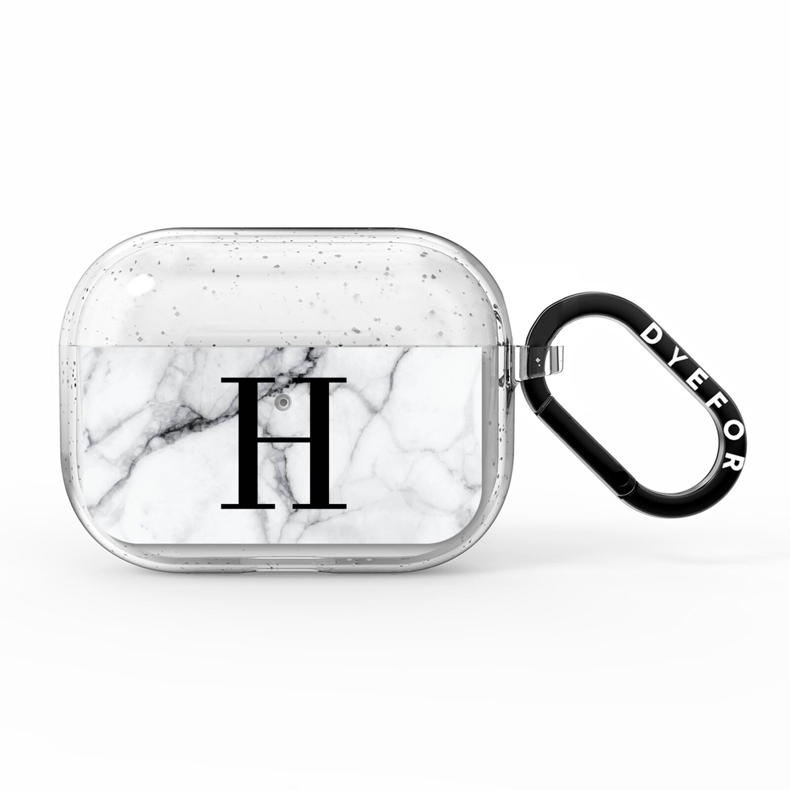 Personalised Monogram Marble Initial AirPods Pro Glitter Case