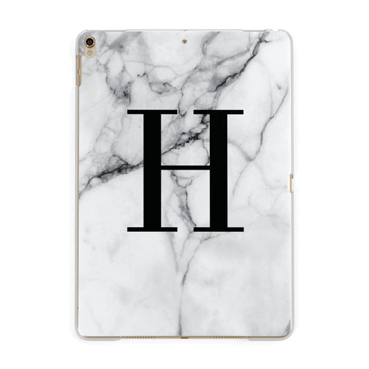 Personalised Monogram Marble Initial Apple iPad Gold Case